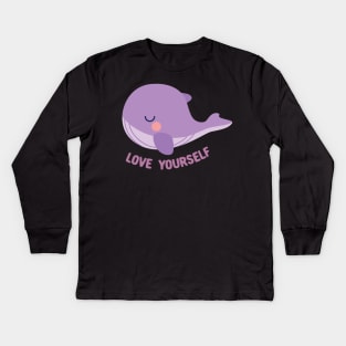 BTS tinytan whale plush love yourself Kids Long Sleeve T-Shirt